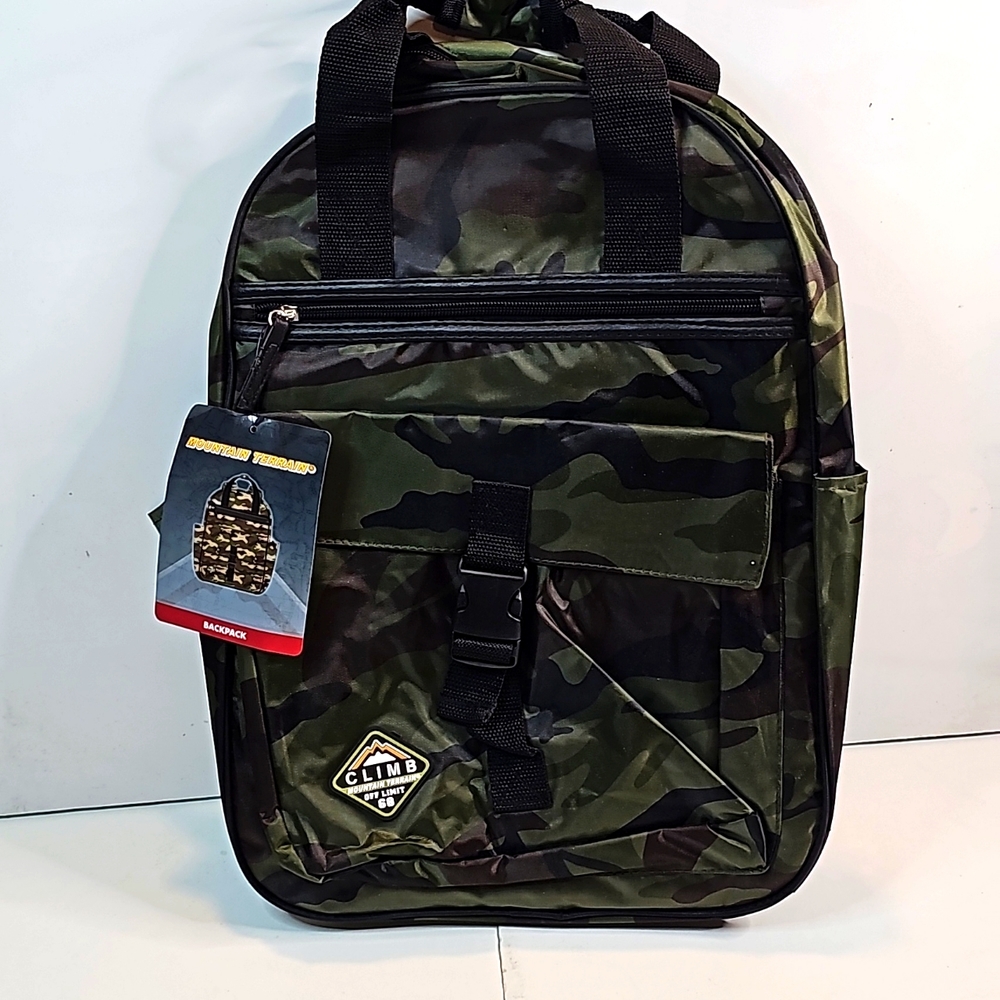 Camo Mountain Terrain Backpack/New with Tags